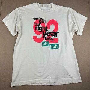 Vintage 1992 T-Shirt XL White Novelty Slogan‎ Tee Graphic Single Stitch USA